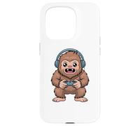 Custodia per iPhone 15 Pro Bigfoot Playing Video Game Sasquatch Video Gamers