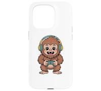 Custodia per iPhone 15 Pro Bigfoot Playing Video Game Sasquatch Video Gamers