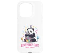 Custodia per iPhone 15 Pro Birthday Girl Design Panda Cupcake Esprimi un desiderio