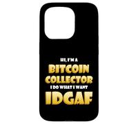 Custodia per iPhone 15 Pro Bitcoin Collector Costume IDGAF Meme BTC Mining Gear Bitcoin