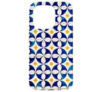 Custodia per iPhone 15 Pro Blu Bianco Giallo Portogallo Lisbona Tile Pattern