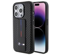 Custodia per iPhone 15 Pro BMW Grip Stand Smooth Carbon Black