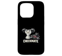 Custodia per iPhone 15 Pro Bodybuilding Chess Piece Sollevamento Pesi King Sconfitta