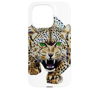 Custodia per iPhone 15 Pro Bold Leopard Wildlife Jungle Vibes, arte vintage con stampa leopardata