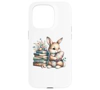 Custodia per iPhone 15 Pro Bookish Easter Bunny Reading Book Every Bunny Loves to Read