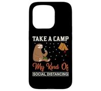 Custodia per iPhone 15 Pro Bradipo Take A Camp My Kind of Social Distancing Campeggio Regalo