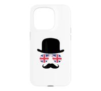 Custodia per iPhone 15 Pro British Gentleman - Cappello a bombetta, motivo: aviatori Union Jack