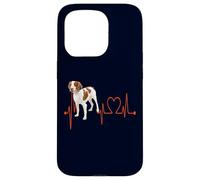 Custodia per iPhone 15 Pro Brittany Dog Heartbeat ECG I miei cani sono il mio cardio
