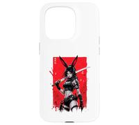 Custodia per iPhone 15 Pro Bunny Anime Girl Samurai Stile Giapponese Guerriero Grafica