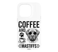 Custodia per iPhone 15 Pro Caffè E Mastini Divertente Mastino