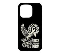 Custodia per iPhone 15 Pro Cancro ai polmoni del corvo vichingo - Rise Through The Storm - Norreno