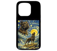 Custodia per iPhone 15 Pro Cane Corso Notte Stellata Van Gogh Simpatico Cane Ululante