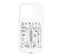 Custodia per iPhone 15 Pro Canottaggio Rower Otto Remo Racing Shell Barca Brevetto Vintage