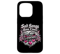 Custodia per iPhone 15 Pro Canzoni tristi salvano vite Emo Design