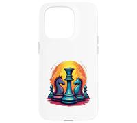 Custodia per iPhone 15 Pro Capolavoro degli scacchi al tramonto - Re e cavalieri degli scacchi audaci