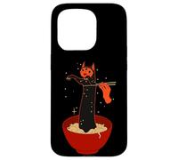 Custodia per iPhone 15 Pro Carino gatto nero Ramen Noodle Anime Style Artwork