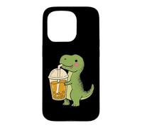 Custodia per iPhone 15 Pro Carino T Rex Boba Cartoon Dinosaur Bubble Tea Snack Amante