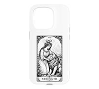 Custodia per iPhone 15 Pro Carta dei Tarocchi Vintage Zodiaco Leone Strega Celeste Astrologia