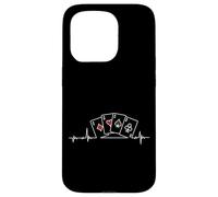 Custodia per iPhone 15 Pro Carte da poker a filo di cuore giocatore di poker gioco di
