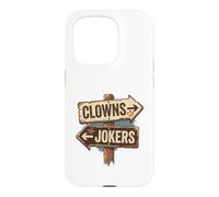 Custodia per iPhone 15 Pro Cartello vintage con clowns to the right jolly to the left