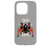 Custodia per iPhone 15 Pro Casinò vintage retrò Rockabilly Devil Girl Lady Lucky Spade