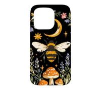 Custodia per iPhone 15 Pro Celestial Bee Moon Mushroom Cottagecore Botanical