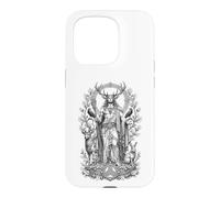 Custodia per iPhone 15 Pro Cernunnos, divinità celtica della foresta sacra, motivo: corna sacra