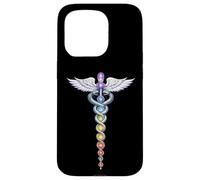 Custodia per iPhone 15 Pro Chakra Energy Caduceus Design - Risveglio della Kundalini