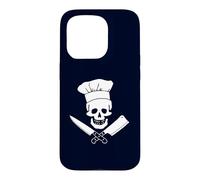 Custodia per iPhone 15 Pro Chef Skull Funny Kitchen Pirate Cuoco culinario