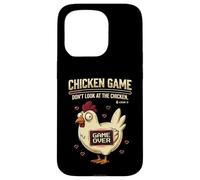 Custodia per iPhone 15 Pro Chicken Game Don't Look At The Chicken Funny Gamer Pixel Art