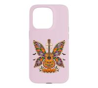 Custodia per iPhone 15 Pro Chitarra gioiello ali di farfalla western cowgirl Halloween