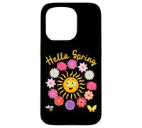 Custodia per iPhone 15 Pro Ciao Primavera Sole Fiore Donna Pasqua Festa della Mamma Donna Mamma