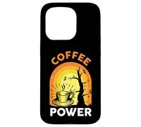 Custodia per iPhone 15 Pro Coffee Powers Funny Cafeine Baristas Coffee Lover Halloween