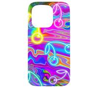 Custodia per iPhone 15 Pro Colorato Retro Cherry Y2K Swirl Pattern