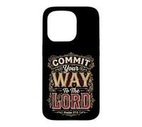 Custodia per iPhone 15 Pro Commit Your Way To The Lord Salmo 37:5 Versetto della Bibbia
