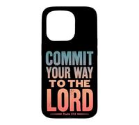 Custodia per iPhone 15 Pro Commit Your Way To The Lord Salmo 37:5 Versetto della Bibbia