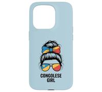 Custodia per iPhone 15 Pro Congolese Ragazza DR Congo Bandiera Nazionale Cheer Winner Match Mom