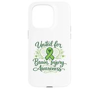 Custodia per iPhone 15 Pro Consapevolezza del trauma cranico a sostegno delle lesioni cerebrali United Survivor Ribbon