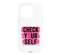 Custodia per iPhone 15 Pro Controlla te stesso nastro rosa consapevolezza del cancro al seno