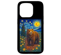Custodia per iPhone 15 Pro Cool Bear in the Starry Night Painting Concept Graphic Art