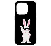 Custodia per iPhone 15 Pro Cool Bunny Rock On Funny Rabbit Occhiali da sole Design