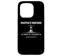 Custodia per iPhone 15 Pro Coordinate del faro di Marthas Vineyard Massachusetts