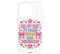 Custodia per iPhone 15 Pro Coquette Bows Divertenti E Cattive Decisioni Viaggio Per Ragazze Vacanze Al Mare