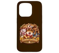 Custodia per iPhone 15 Pro Country& Western Capybara Shiba-Inu con chitarra Musica