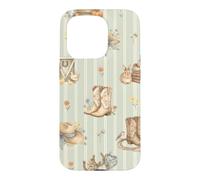 Custodia per iPhone 15 Pro Cowboy Stivali Polli Coniglio Western Fattoria Acquarello