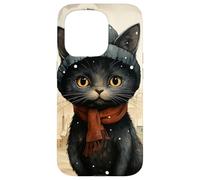Custodia per iPhone 15 Pro Cozy Black Cat Autumn Cottagecore - Cute Autumn Winter Kitty
