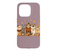 Custodia per iPhone 15 Pro Cozy Fall Autumn Cute Cat Funny Cat Kitten Lover