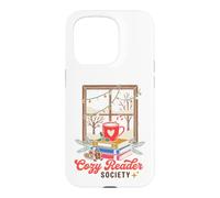 Custodia per iPhone 15 Pro Cozy Reader Society Christmas Book Lover Winter Reading