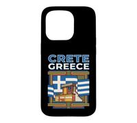 Custodia per iPhone 15 Pro Creta Grecia Bandiera Isola Grafico di viaggio