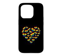 Custodia per iPhone 15 Pro Cuore spezzato LGBT arcobaleno bandiera cuori crepacuore cuore spezzato